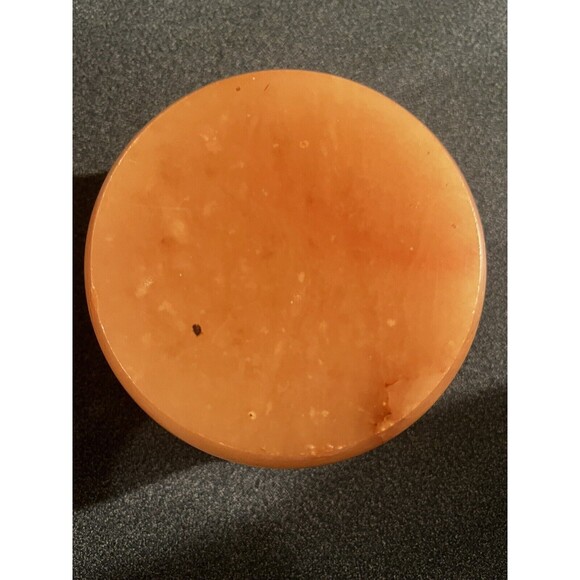 Vintage Alabaster Trinket Box Hand Carved Made in Italy Hinged Floral Design - Picture 2 of 9